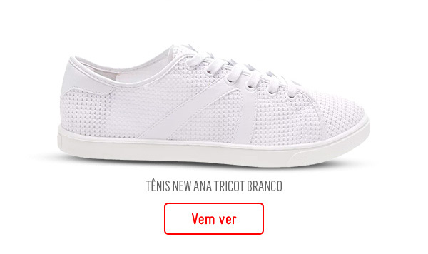 Tênis New Ana Tricot Branco