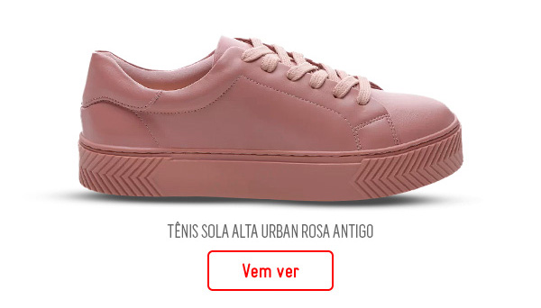 Tênis Sola Alta Urban Rosa Antigo